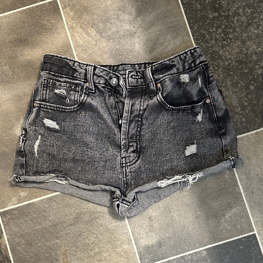 Wild Fable Charcoal Distressed Jean Shorts